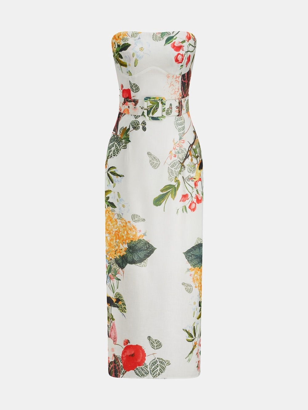 Commense Strapless Belted Floral Print Maxi Dress - Picture 3 of 4